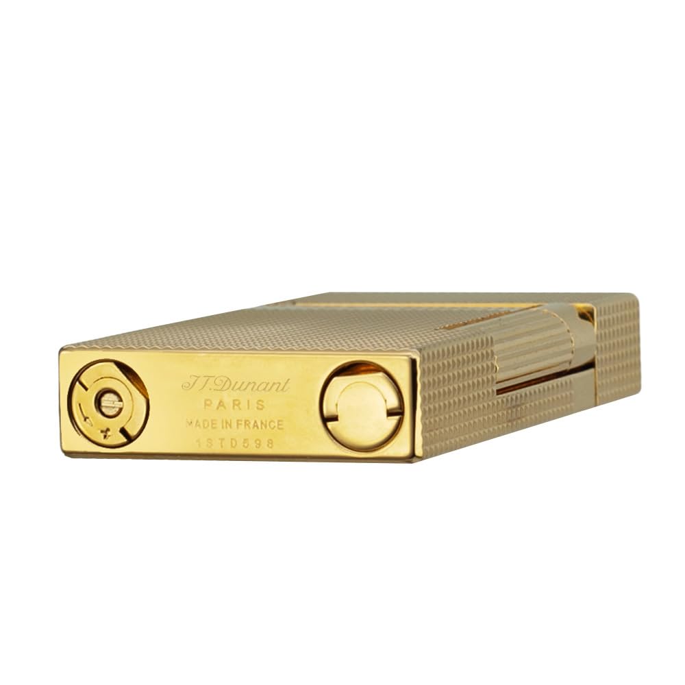 Classic Ligne 2 Lighter – Iconic “Ping” Sound, Diamond Head Brass Lighter, Adjustable Soft Flame, Luxury Gift for Men Dad Boyfriend (Gold1)