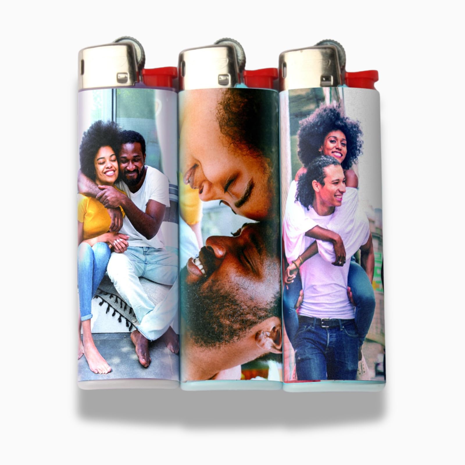 Custom Lighter Stickers with Own Pictures, Personalize Lighters PVC Film Wraps Reusable up to 3 Times - 4 Pack Upload 4 Photos Suitable for Bic Pocket Lighter Ideal for Gifts(Lighter Not Included)